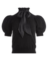 CHASE PUFF SLEEVE SWEATER-DARK CHOCOLATE-ALICE + OLIVIA