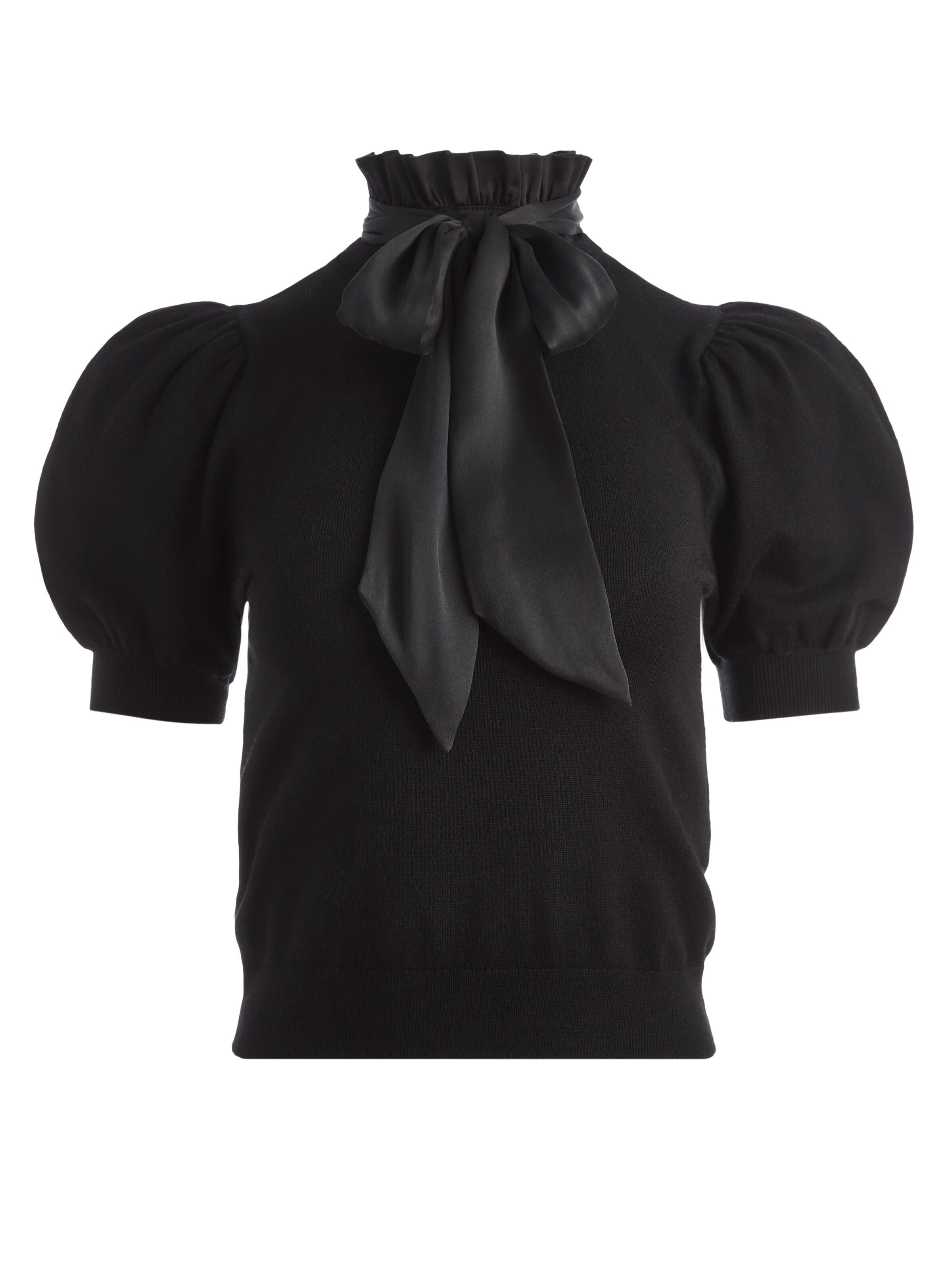 CHASE PUFF SLEEVE SWEATER-DARK CHOCOLATE-ALICE + OLIVIA