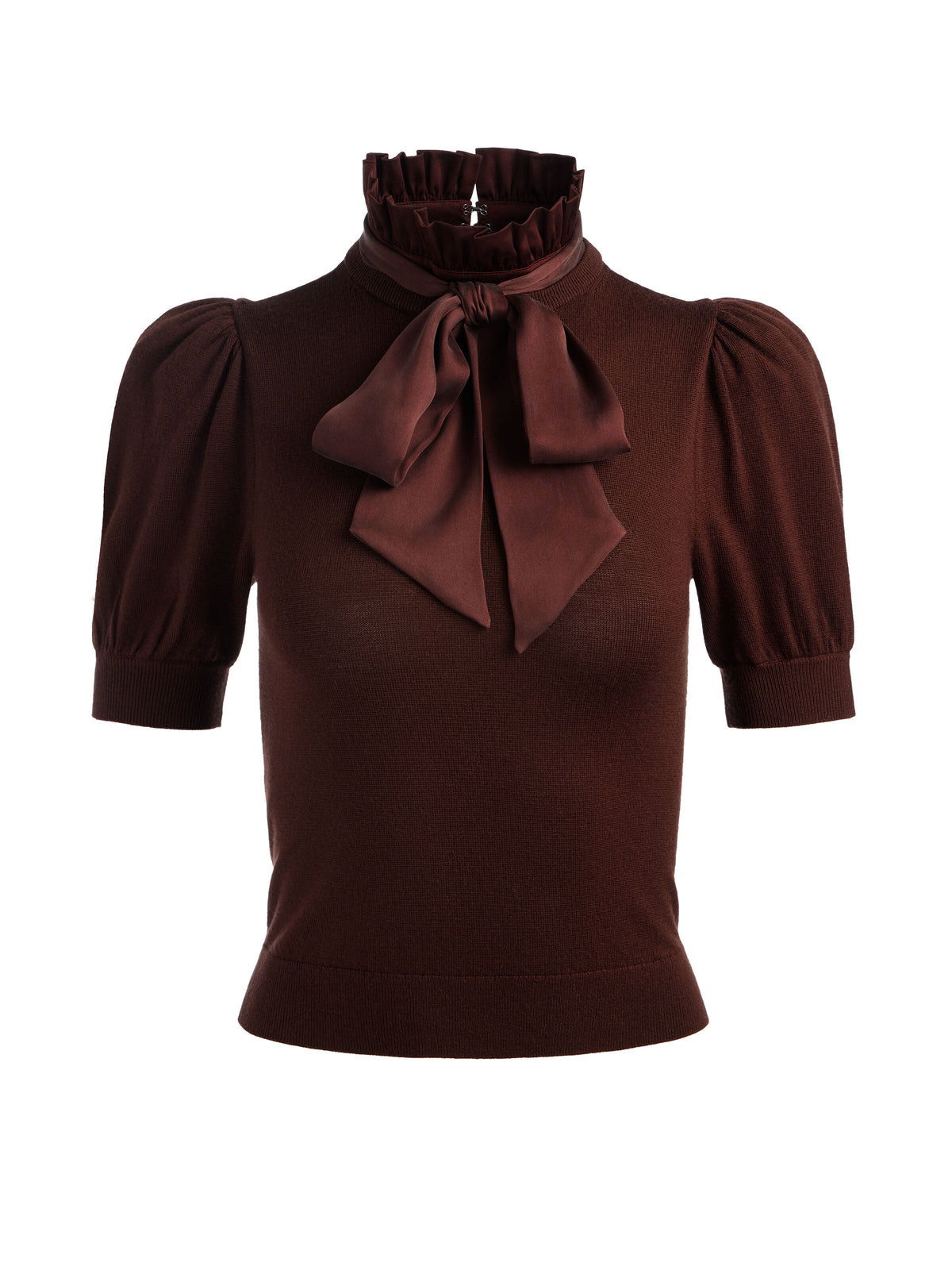 CHASE PUFF SLEEVE SWEATER - DARK CHOCOLATE