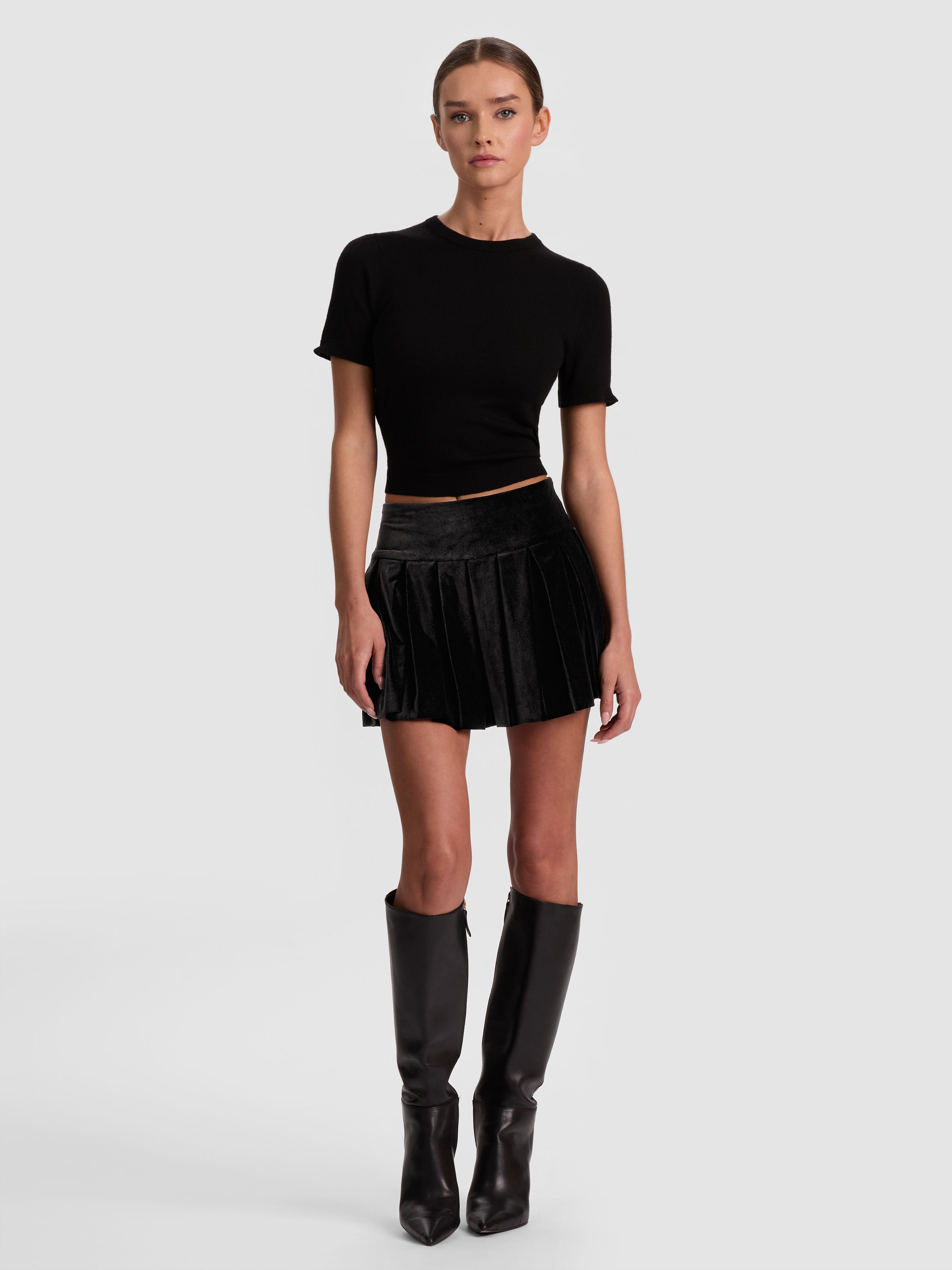 ASTER COLLARED PULLOVER-BLACK/SOFT WHITE-ALICE + OLIVIA