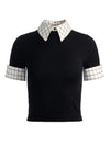 ASTER COLLARED PULLOVER-BLACK/SOFT WHITE-ALICE + OLIVIA