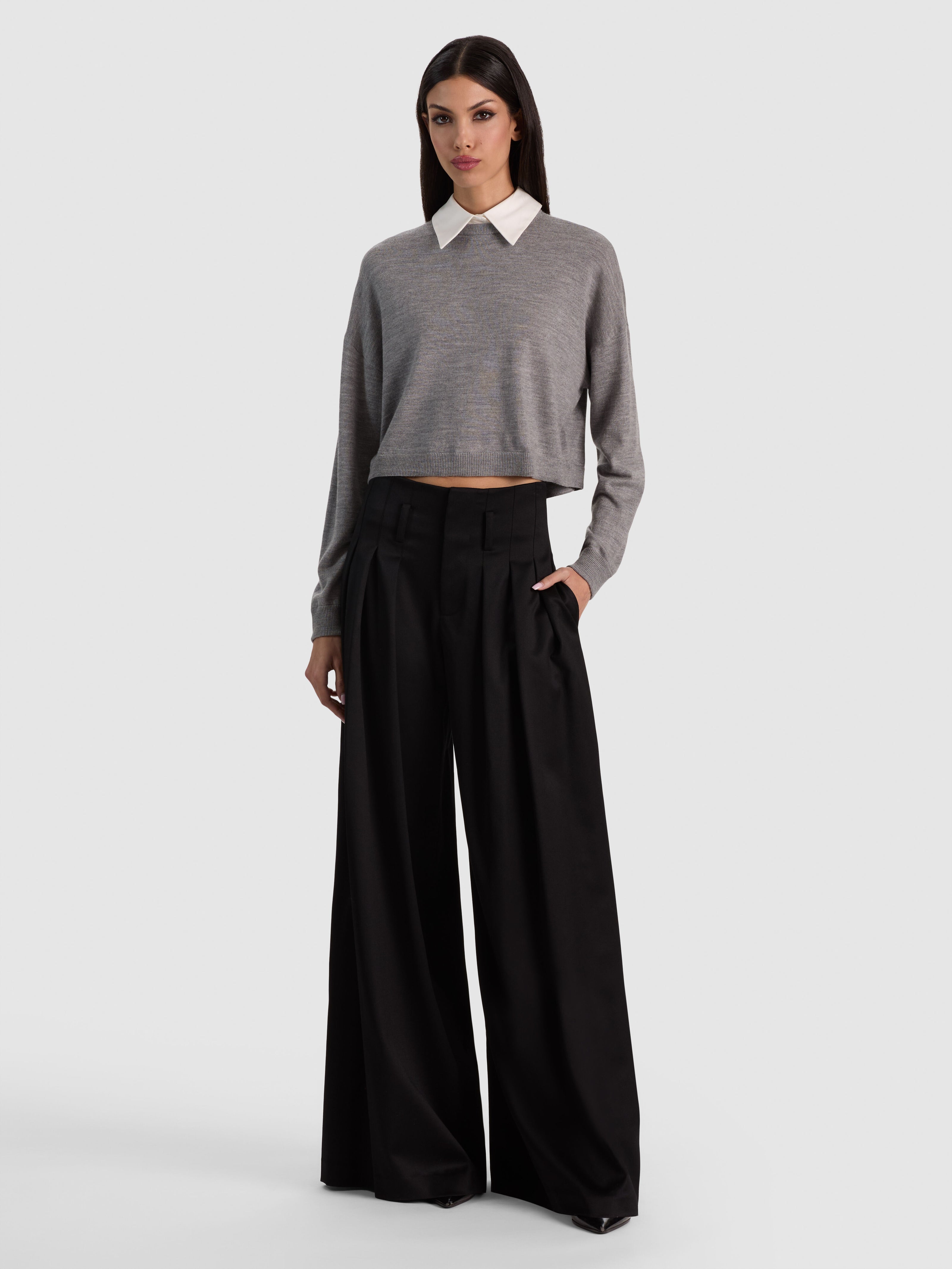 PULLOVER IN LANA RHETT CON COLLO REMOVIBILE-ALICE + OLIVIA