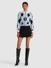 GILET CARDIGAN DOLLIE ARGYLE AVEC COL ET POIGNETS EN TISSU-ALICE + OLIVIA