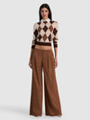 CAROLANN WOOL COLLARED CARDIGAN-CAMEL/MULTI-ALICE + OLIVIA