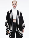 KAMALA STRIPE PONCHO-BLACK/ECRU/LATTE-ALICE + OLIVIA
