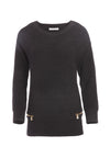 LETTIE ZIP HEM PULLOVER-Black-ALICE + OLIVIA