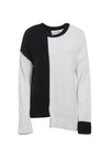 SPARROW CREWNECK PULLOVER-BLACK/SOFT WHITE-ALICE + OLIVIA