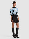 CAROLEE CREWNECK ARGYLE PULLOVER-MINERAL BLUE MULTI-ALICE + OLIVIA