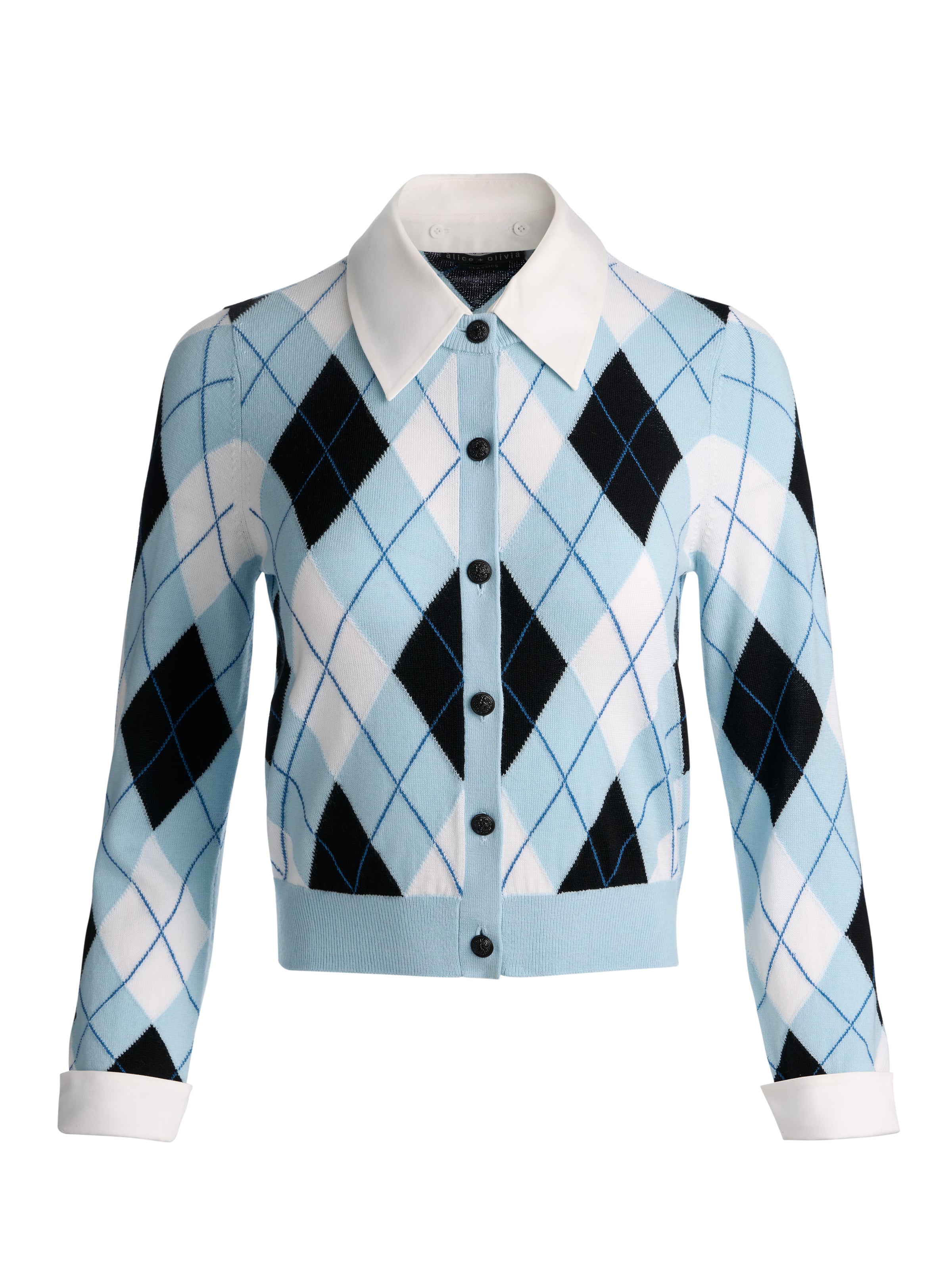 CAROLEE CREWNECK ARGYLE PULLOVER-MINERAL BLUE MULTI-ALICE + OLIVIA