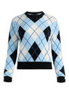 CAROLEE CREWNECK ARGYLE PULLOVER-MINERAL BLUE MULTI-ALICE + OLIVIA