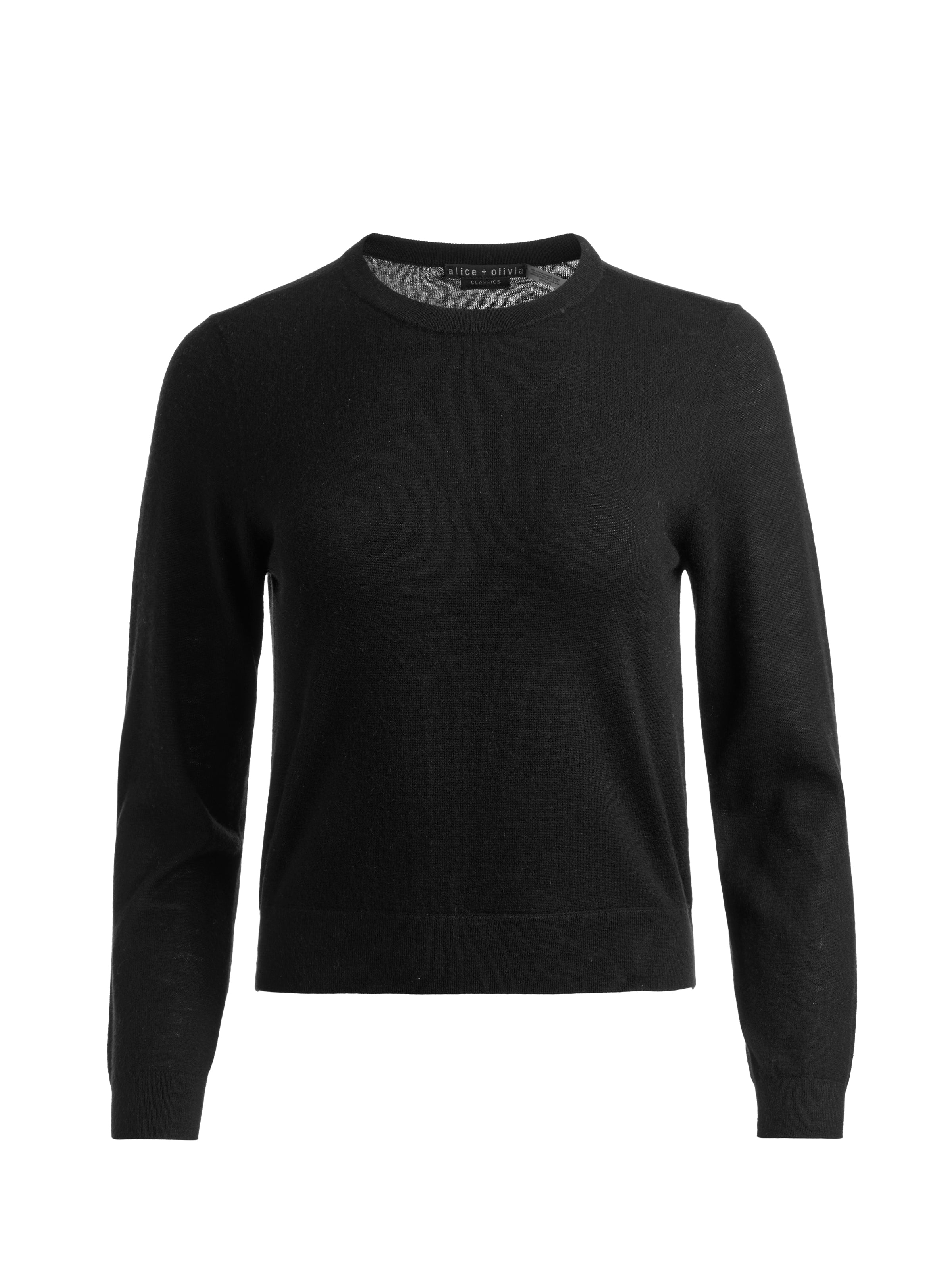 CAROLEE CASHMERE PULLOVER-Black-ALICE + OLIVIA