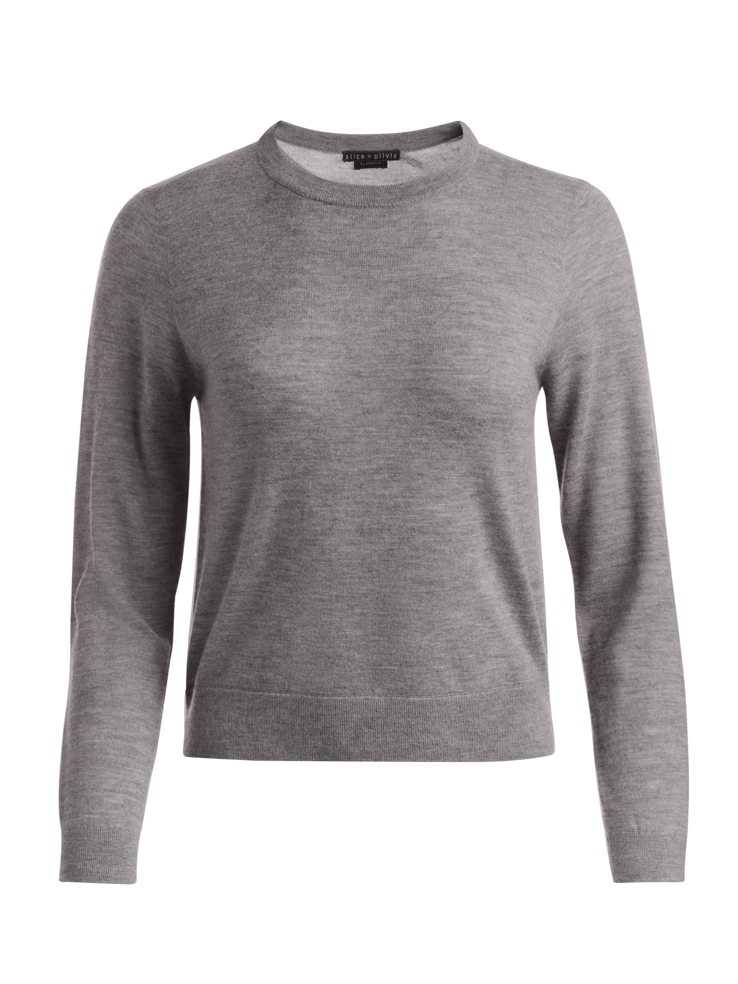 CAROLEE CASHMERE PULLOVER in MEDIUM HEATHER GREY | ALICE + OLIVIA