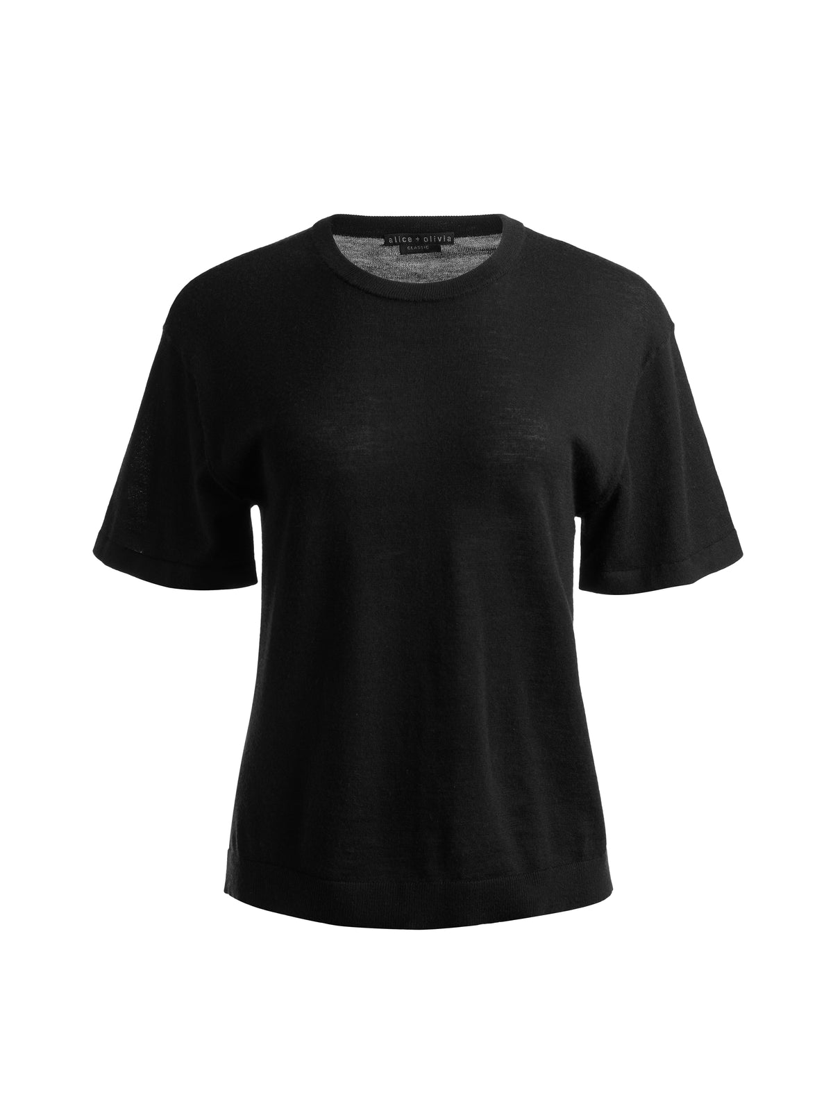 AMELIE CASHMERE KNIT TEE - BLACK