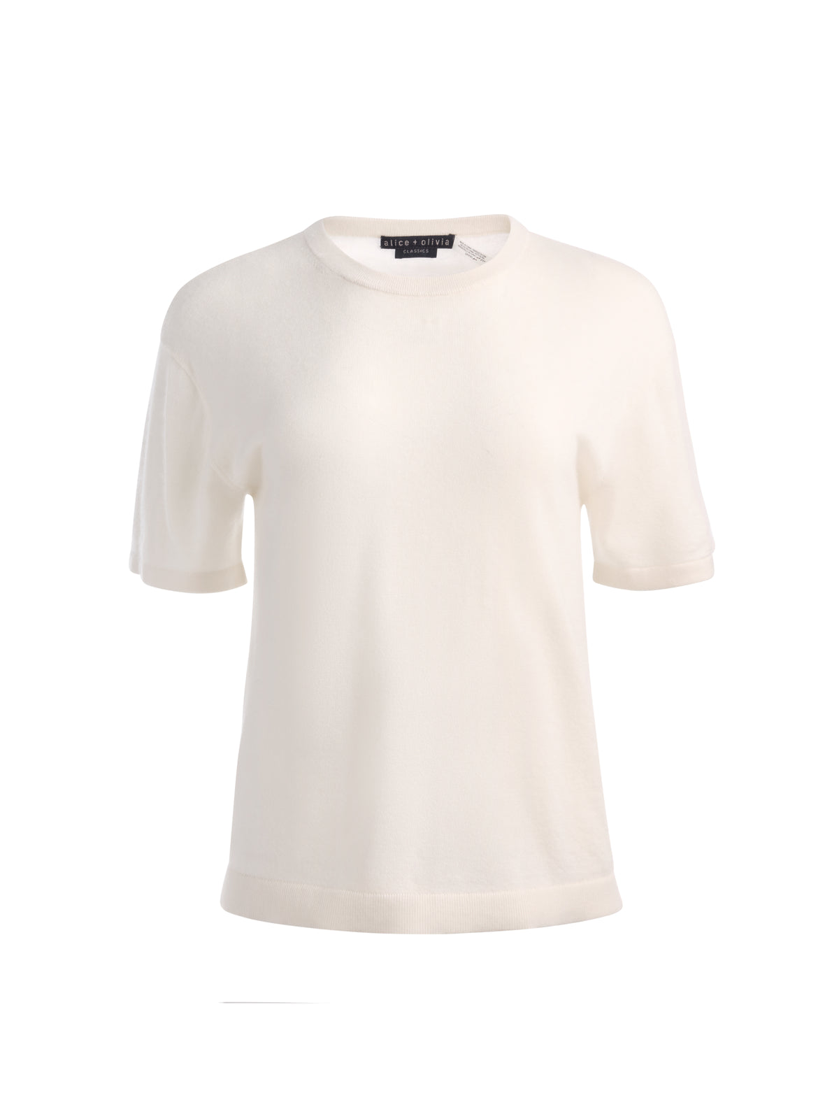 AMELIE CASHMERE KNIT TEE - SOFT WHITE