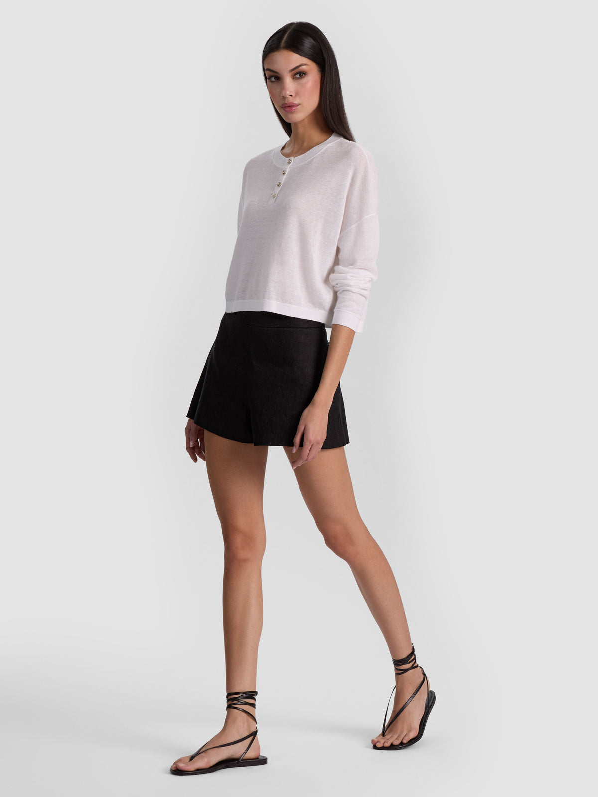 ALAINA CROPPED HENLEY-SOFT WHITE-ALICE + OLIVIA