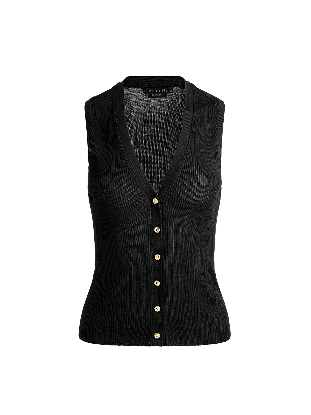 LOLY BUTTON DOWN VEST - BLACK