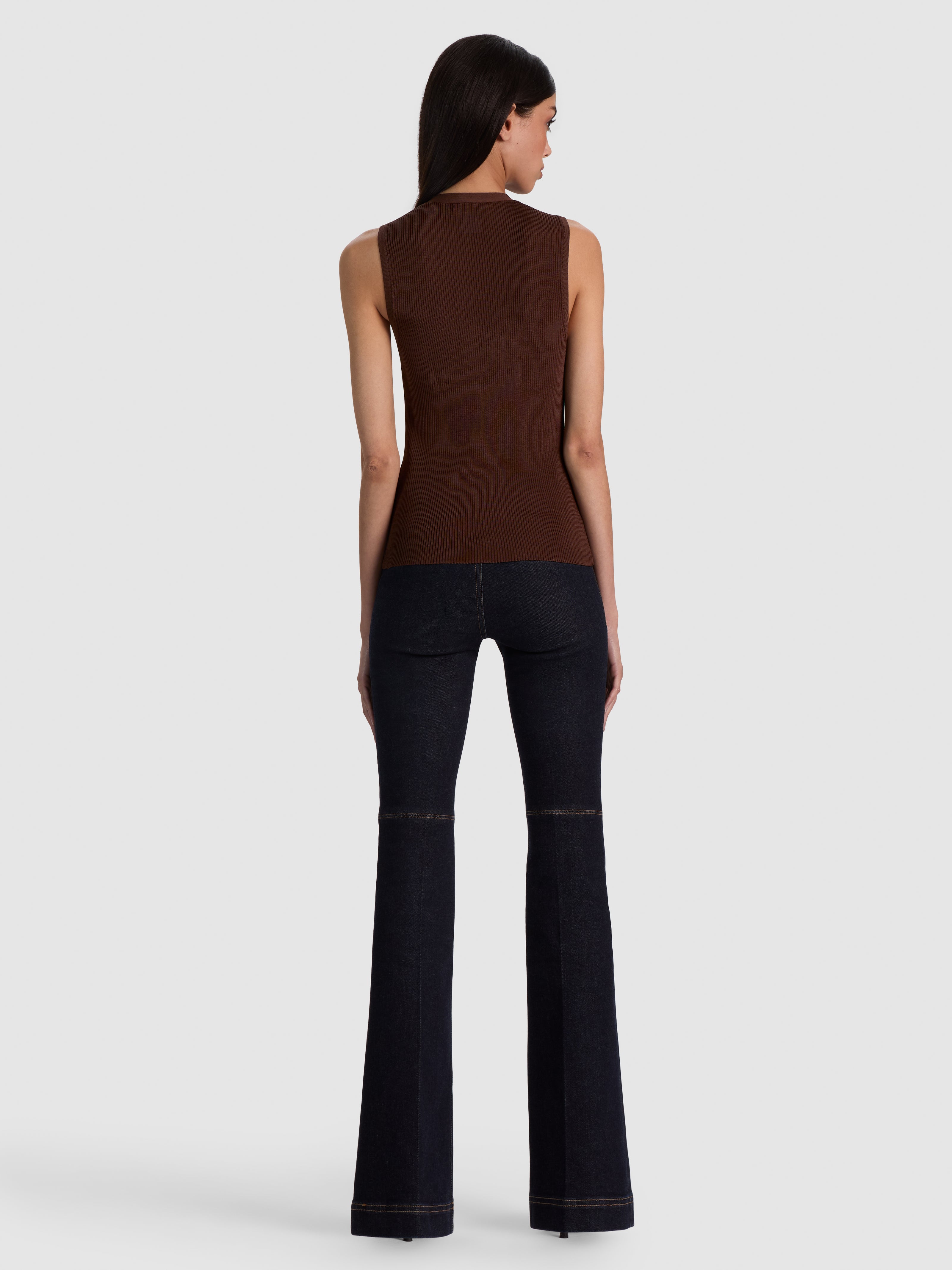 LOLY BUTTON DOWN VEST-DARK CHOCOLATE-ALICE + OLIVIA