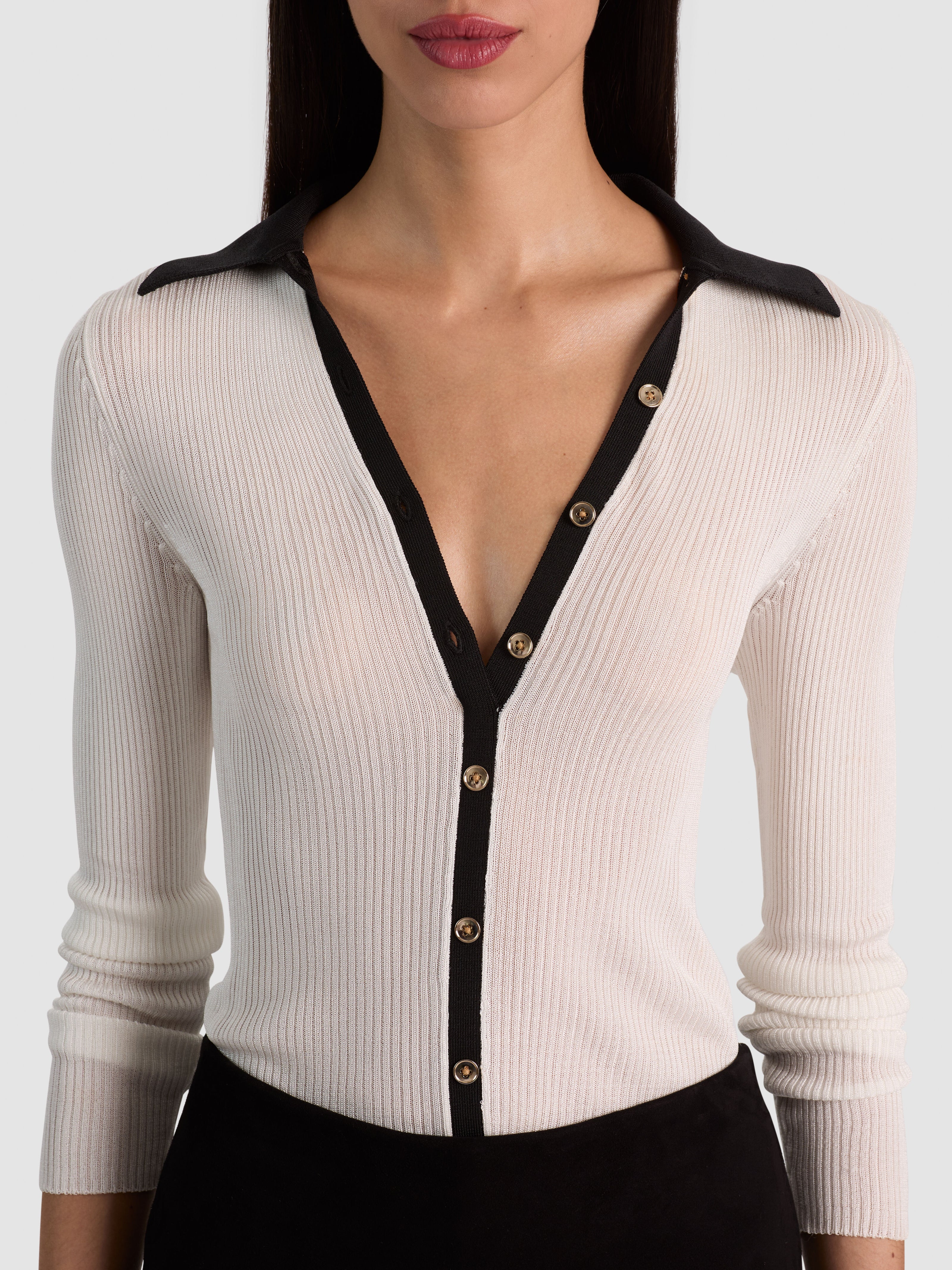 NEALIE CARDIGAN-SOFT WHITE/BLACK-ALICE + OLIVIA