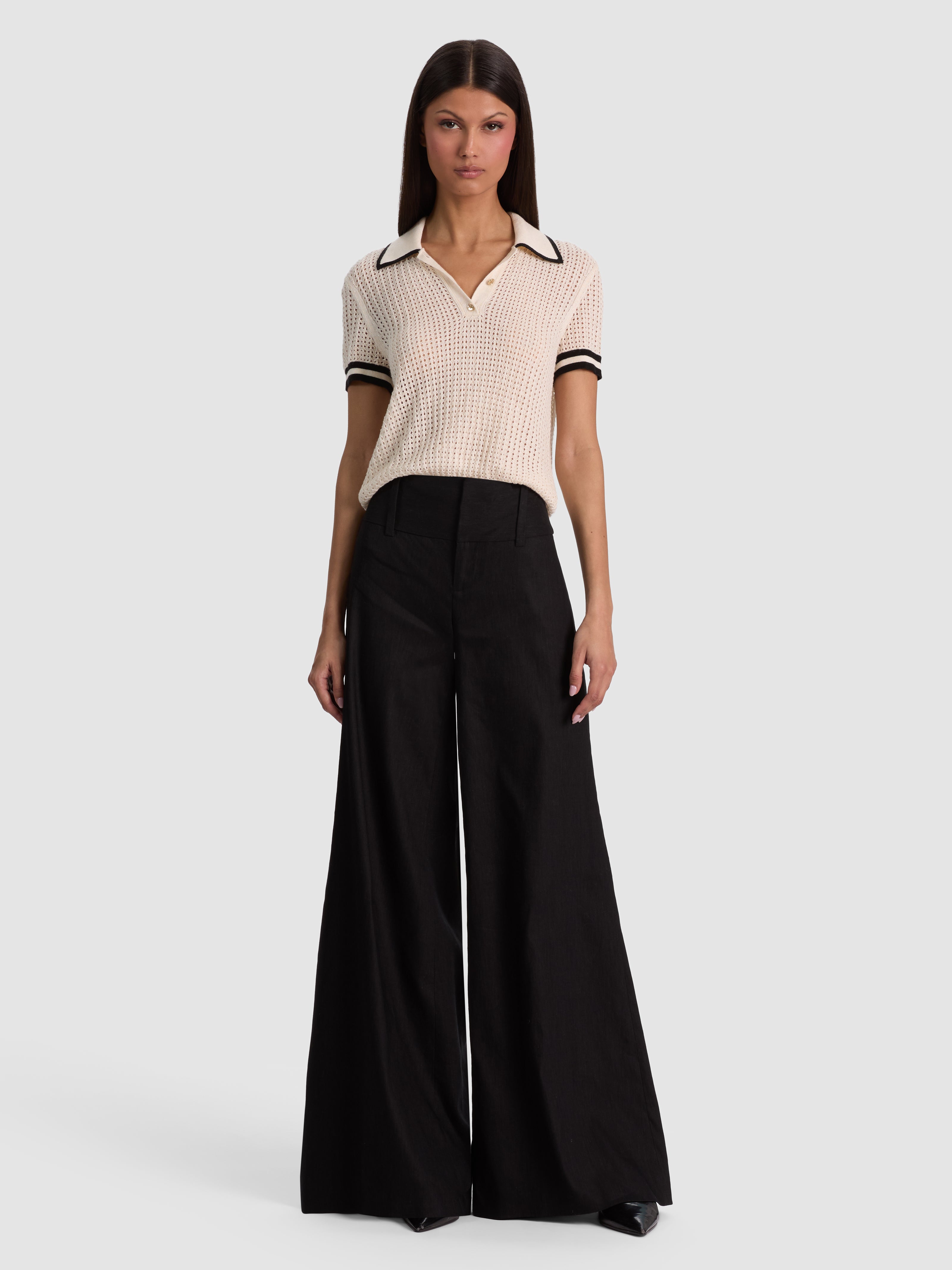 MARTHA POINTELLE POLO-SOFT WHITE/BLACK-ALICE + OLIVIA