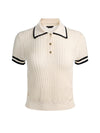MARTHA POINTELLE POLO-SOFT WHITE/BLACK-ALICE + OLIVIA