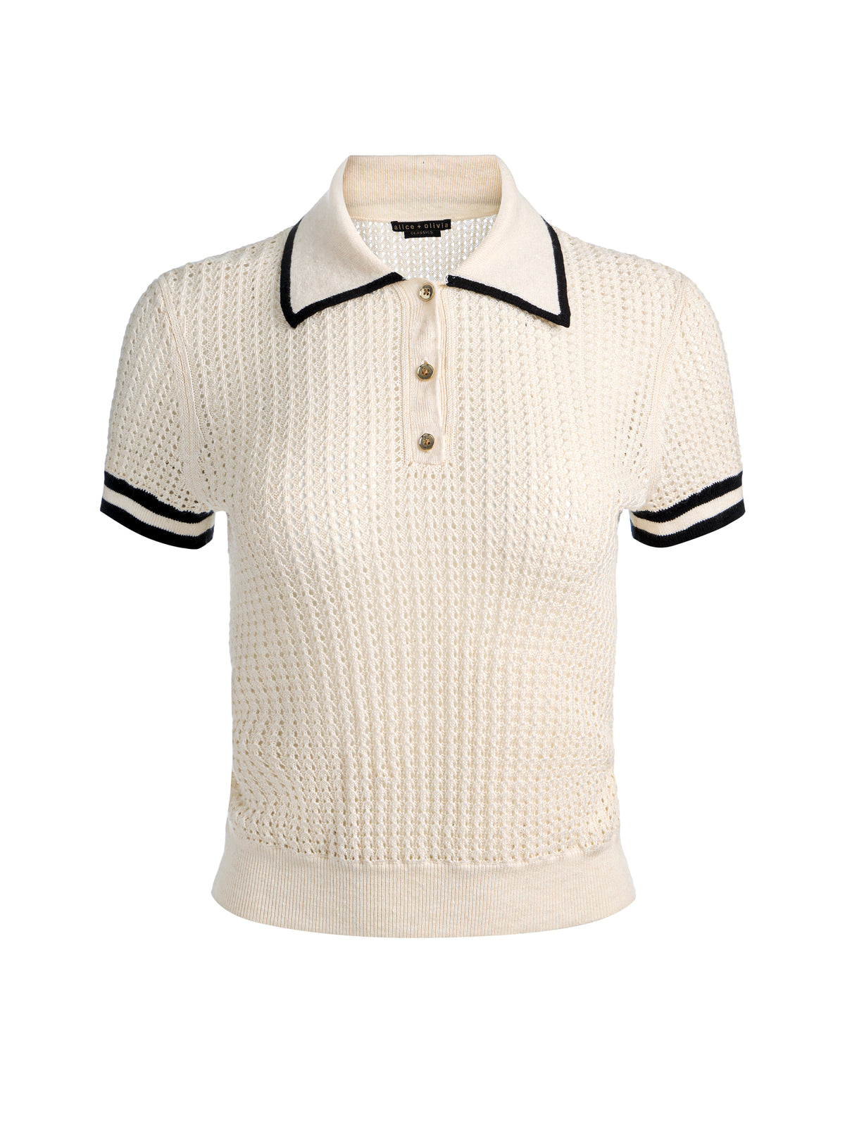 MARTHA POINTELLE POLO - BIANCO TENUE/NERO