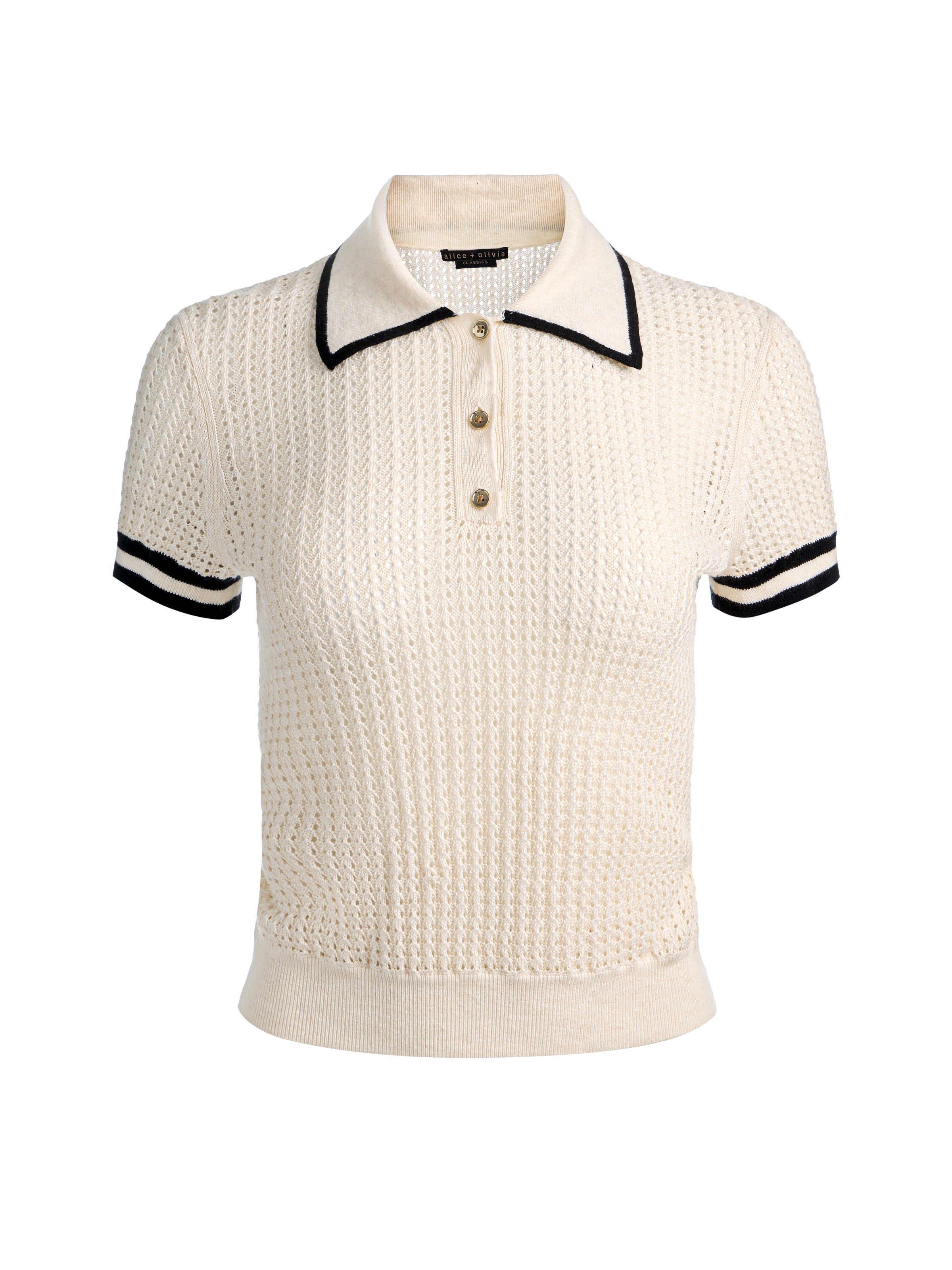 MARTHA POINTELLE POLO-SOFT WHITE/BLACK-ALICE + OLIVIA