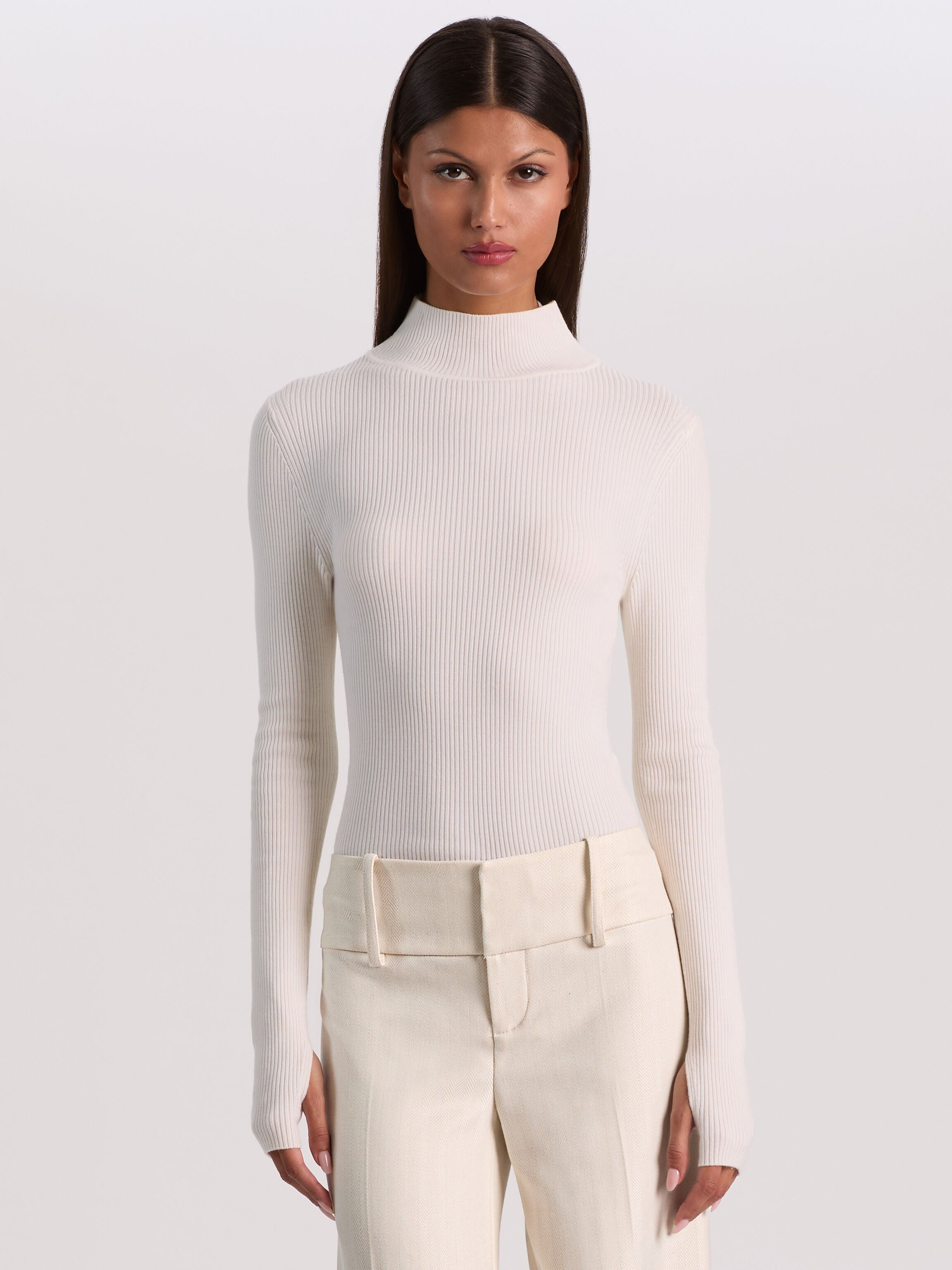 ROBERTA RIBBED TURTLENECK-Black-ALICE + OLIVIA