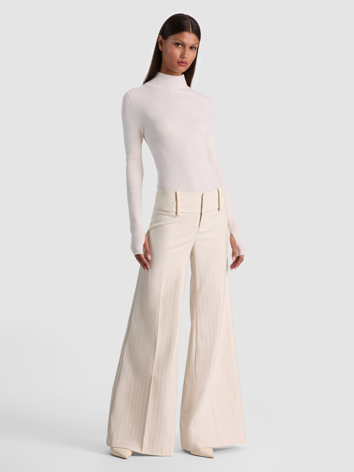 ROBERTA RIBBED TURTLENECK - SOFT WHITE
