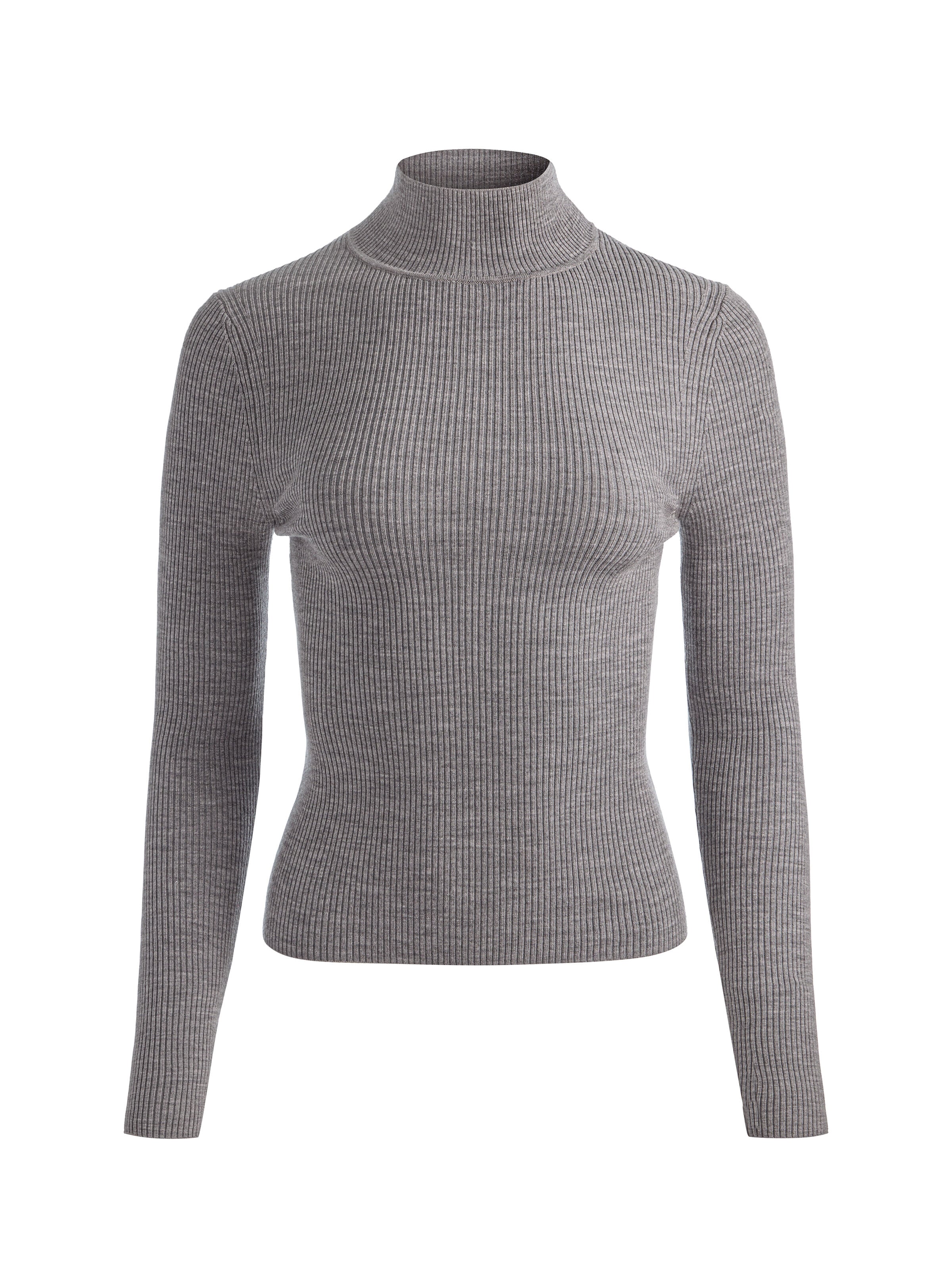 ROBERTA WOOL TURTLENECK in MEDIUM HEATHER GREY | ALICE + OLIVIA