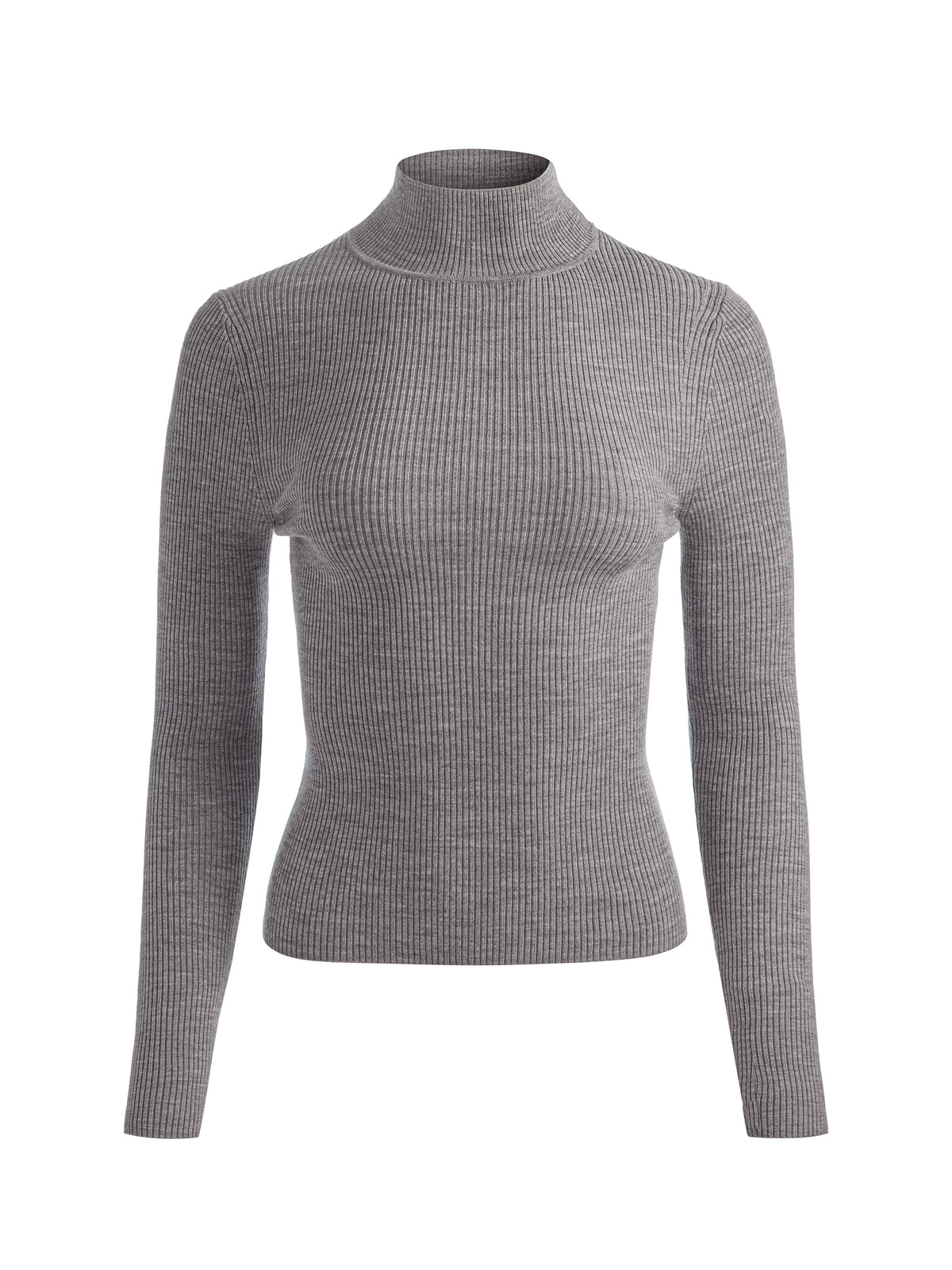 ROBERTA RIBBED TURTLENECK - MEDIUM HEATHER GREY