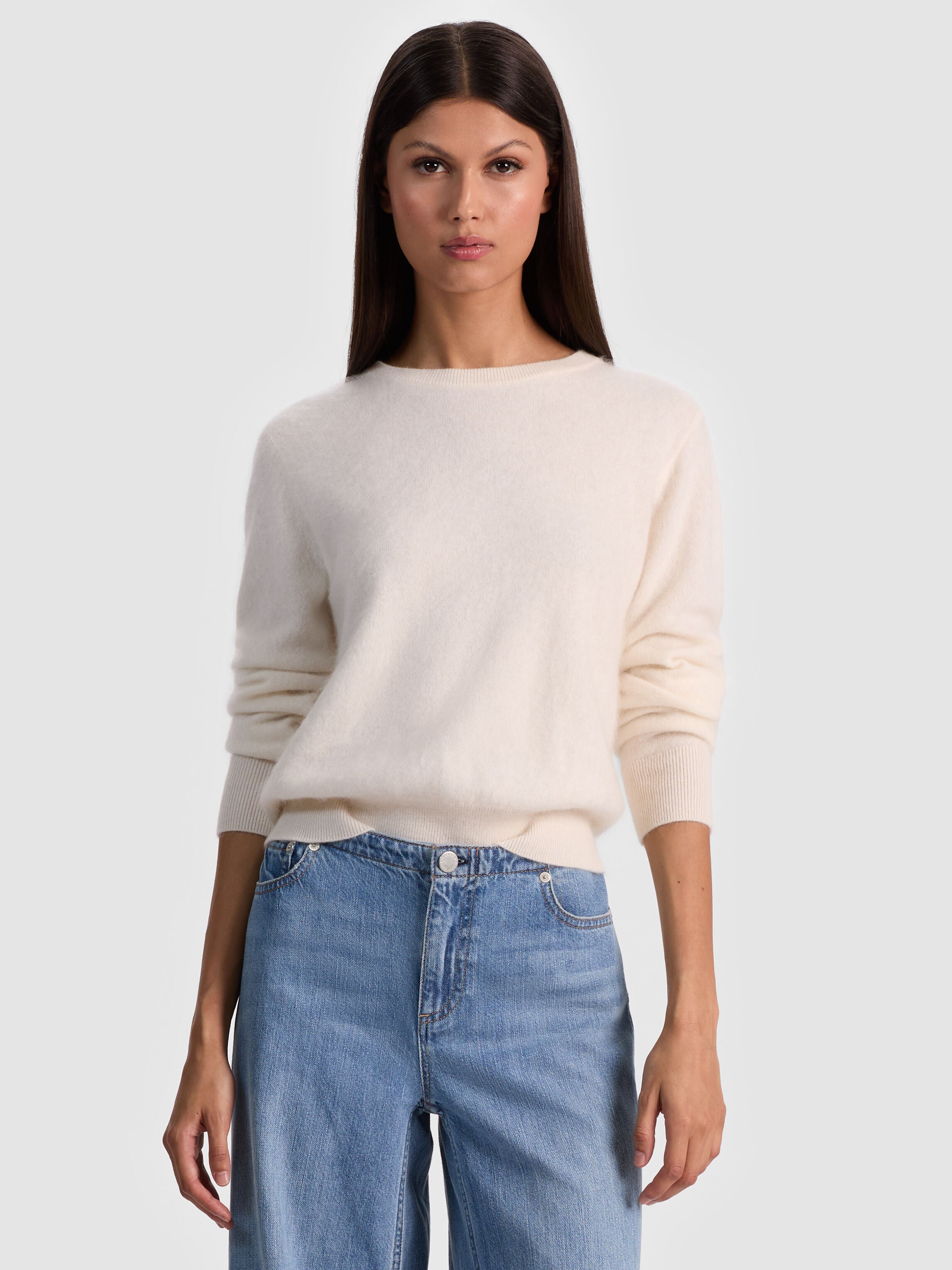CAROLEE CASHMERE PULLOVER-Black-ALICE + OLIVIA