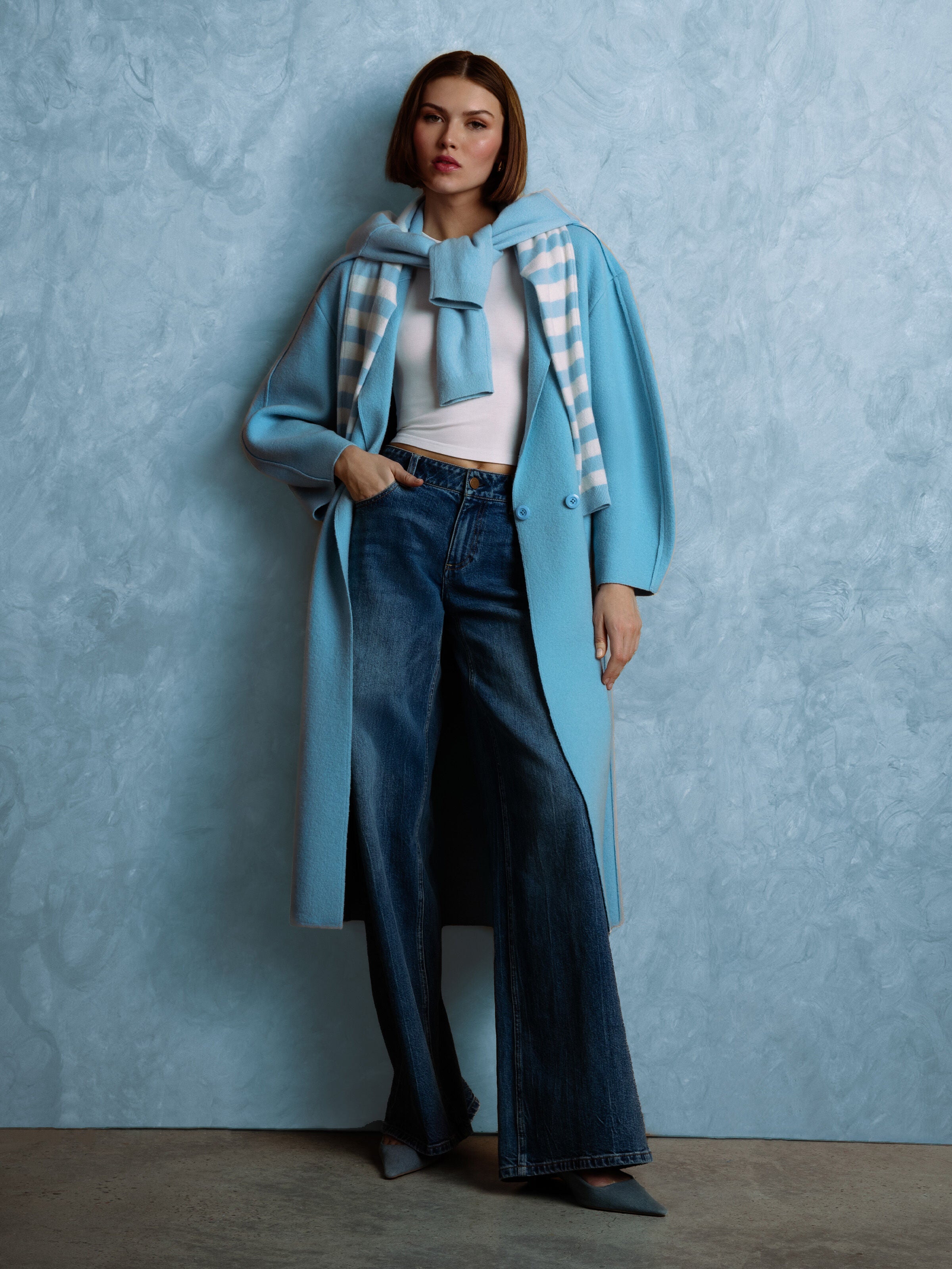WAVERLY COCOON COAT-CAROLINA BLUE-ALICE + OLIVIA