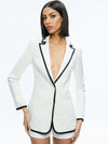 BREANN FITTED BLAZER-INDIGO/OFF WHITE-ALICE + OLIVIA