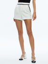 ESTA PLEATED CONTRAST TRIM SHORT-OFF WHITE/BLACK-ALICE + OLIVIA