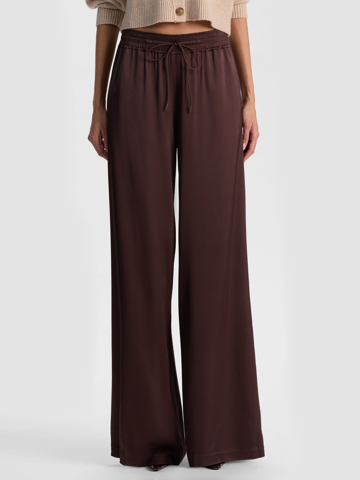 KENLEY PALAZZO PANT - DARK CHOCOLATE