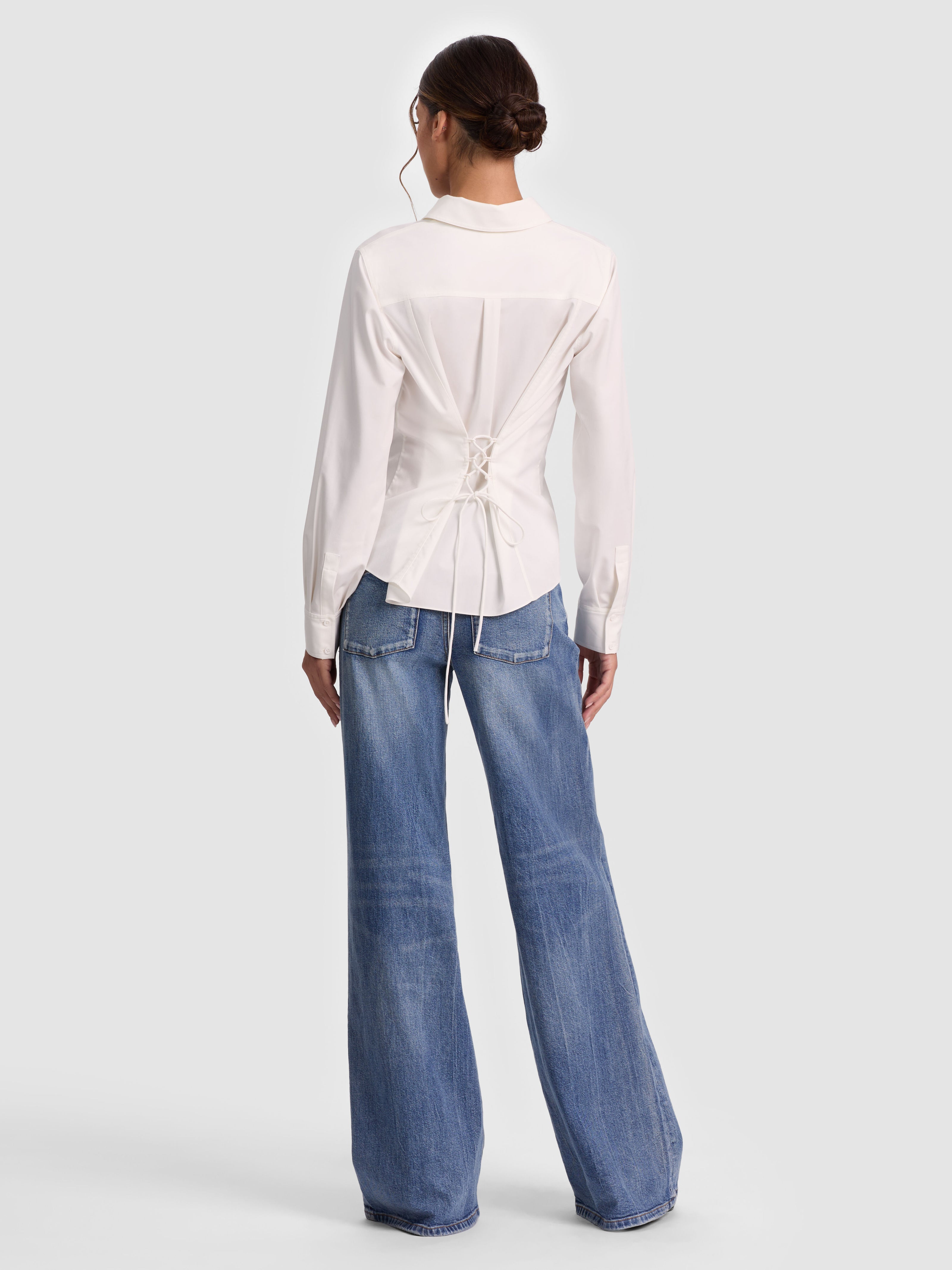 CAMICIA AMELIA CON ALLACCIATURA SUL RETRO-ALICE + OLIVIA