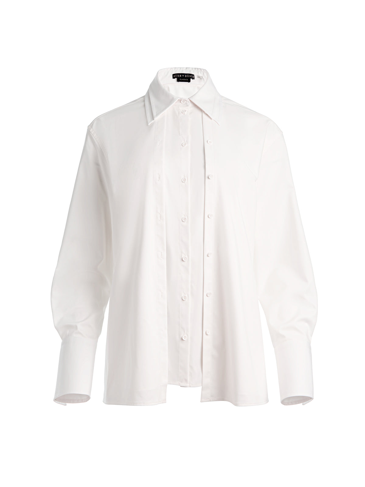 AIMEE DOUBLE LAYER BUTTON DOWN-OFF WHITE-ALICE + OLIVIA