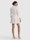 EDIE CORSET BUTTON DOWN MINI DRESS-OFF WHITE-ALICE + OLIVIA