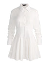 EDIE CORSET BUTTON DOWN MINI DRESS-OFF WHITE-ALICE + OLIVIA