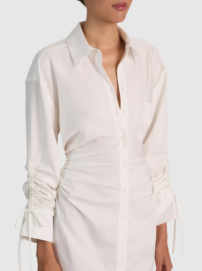 ABITO A CAMICIA MIDI DENISE - BIANCO SPORCO