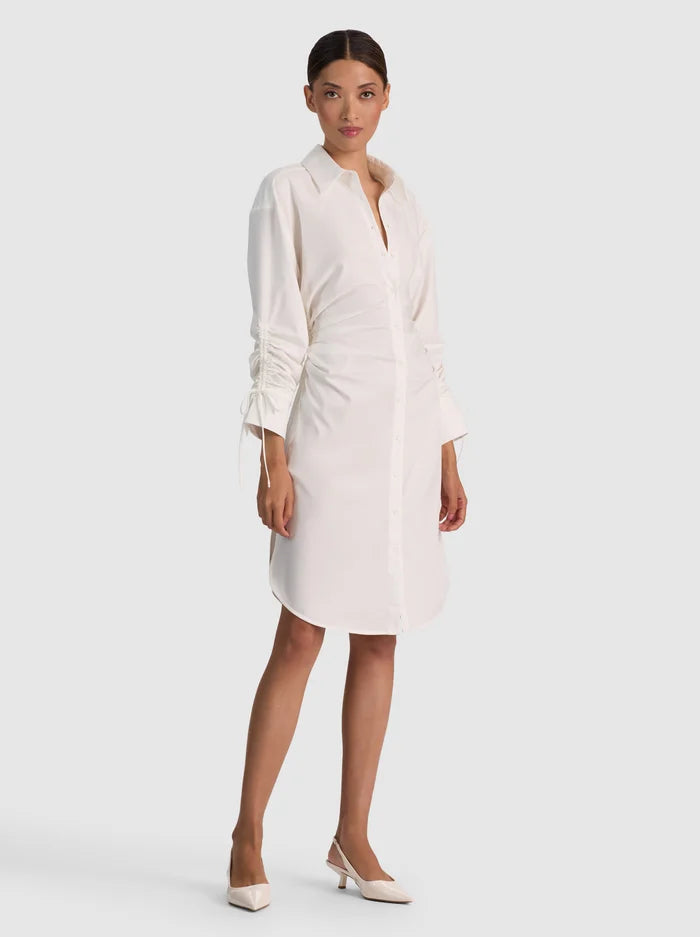 DENISE MIDI SHIRT DRESS-OFF WHITE-ALICE + OLIVIA