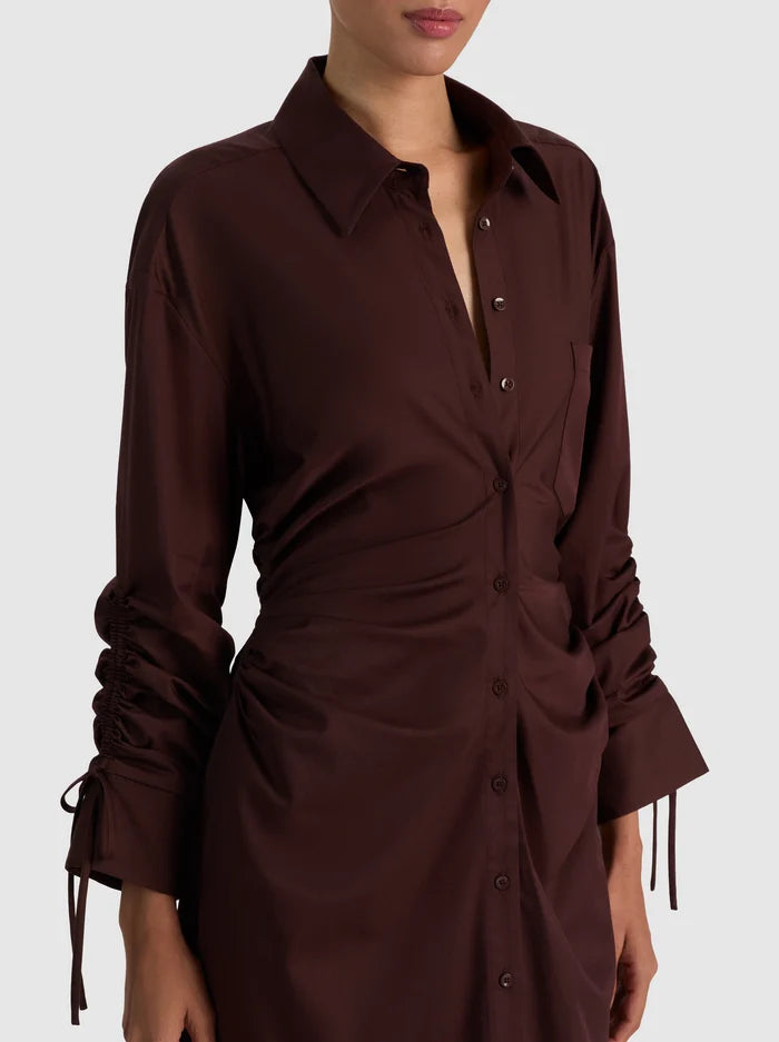 ABITO CAMICIA MIDI DENISE - CIOCCOLATO FONDENTE