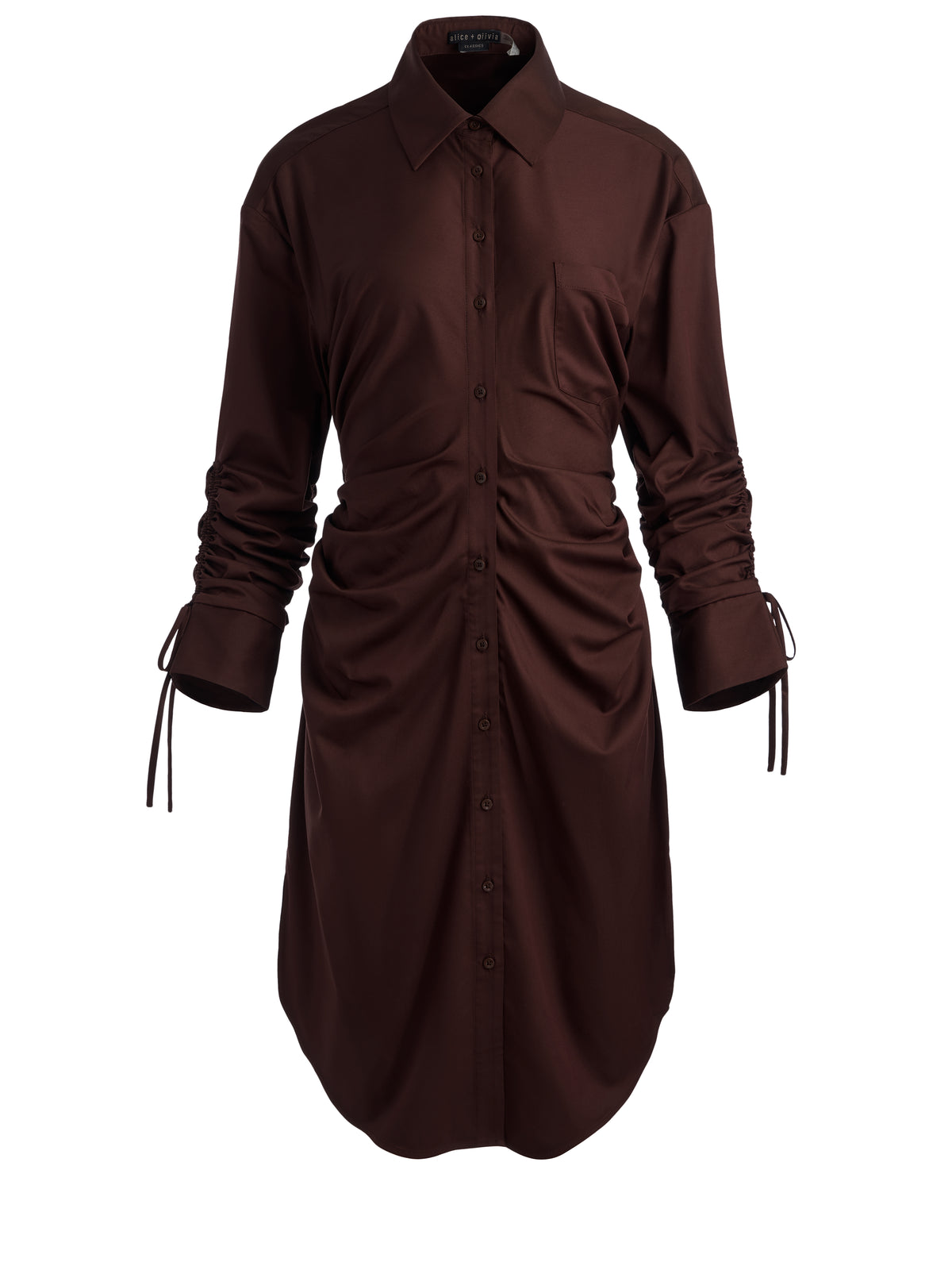 DENISE MIDI SHIRT DRESS - DARK CHOCOLATE