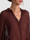 TURNER BUTTON DOWN-DARK CHOCOLATE-ALICE + OLIVIA