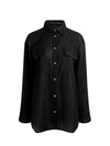 FINELY OVERSIZED UTILITY SHIRT-Black-ALICE + OLIVIA