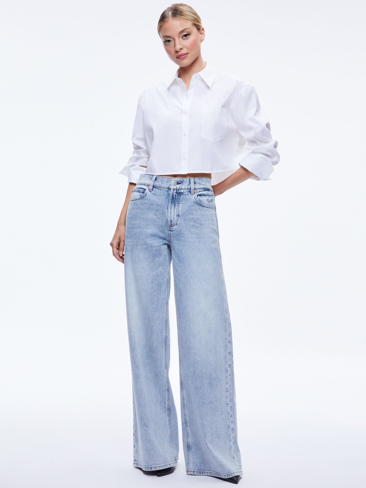 FINELY CROPPED BUTTON DOWN - OFF WHITE
