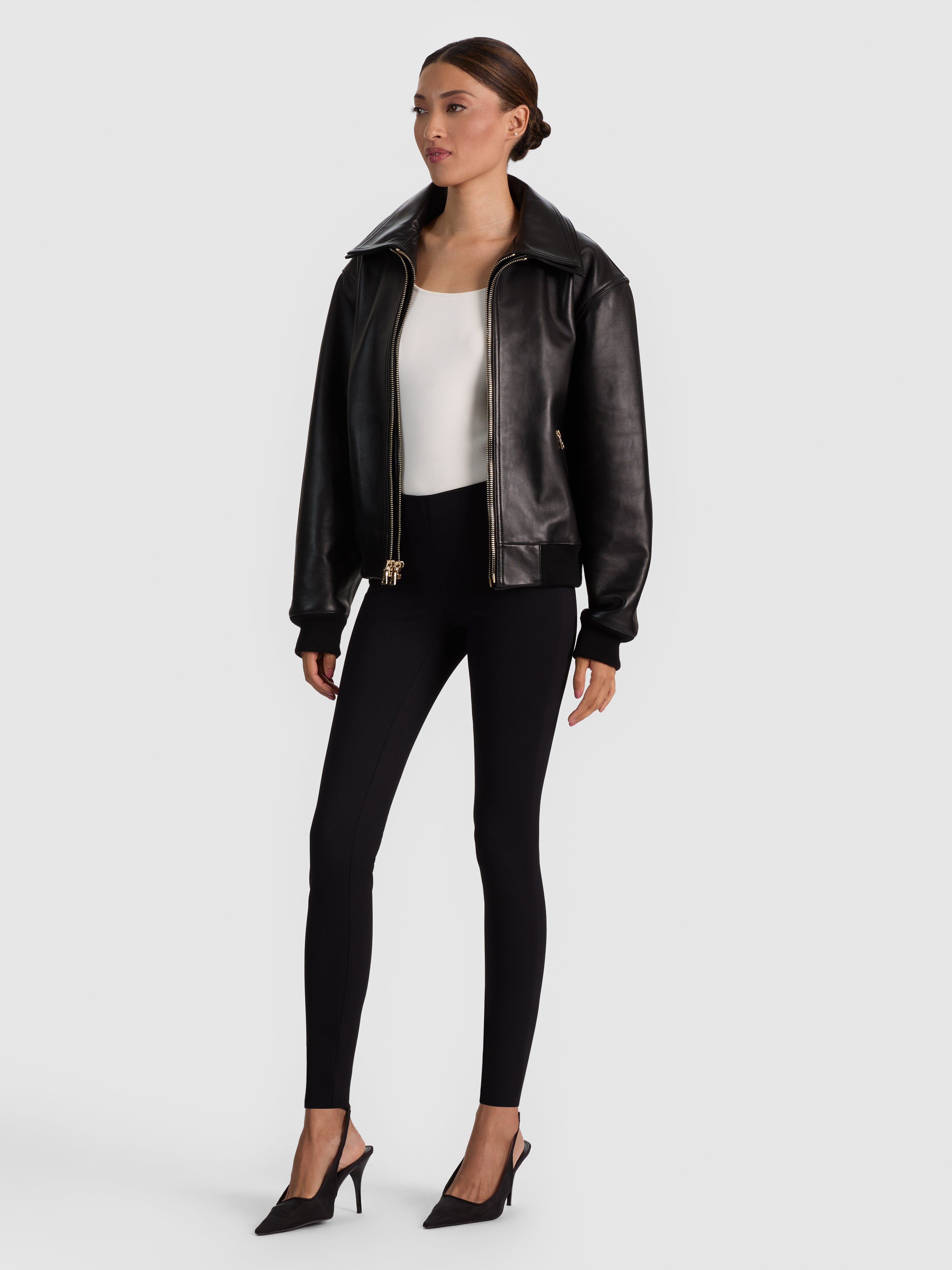 COLLINS DOPPIO STRATO GIUBBOTTO IN PELLE-ALICE + OLIVIA