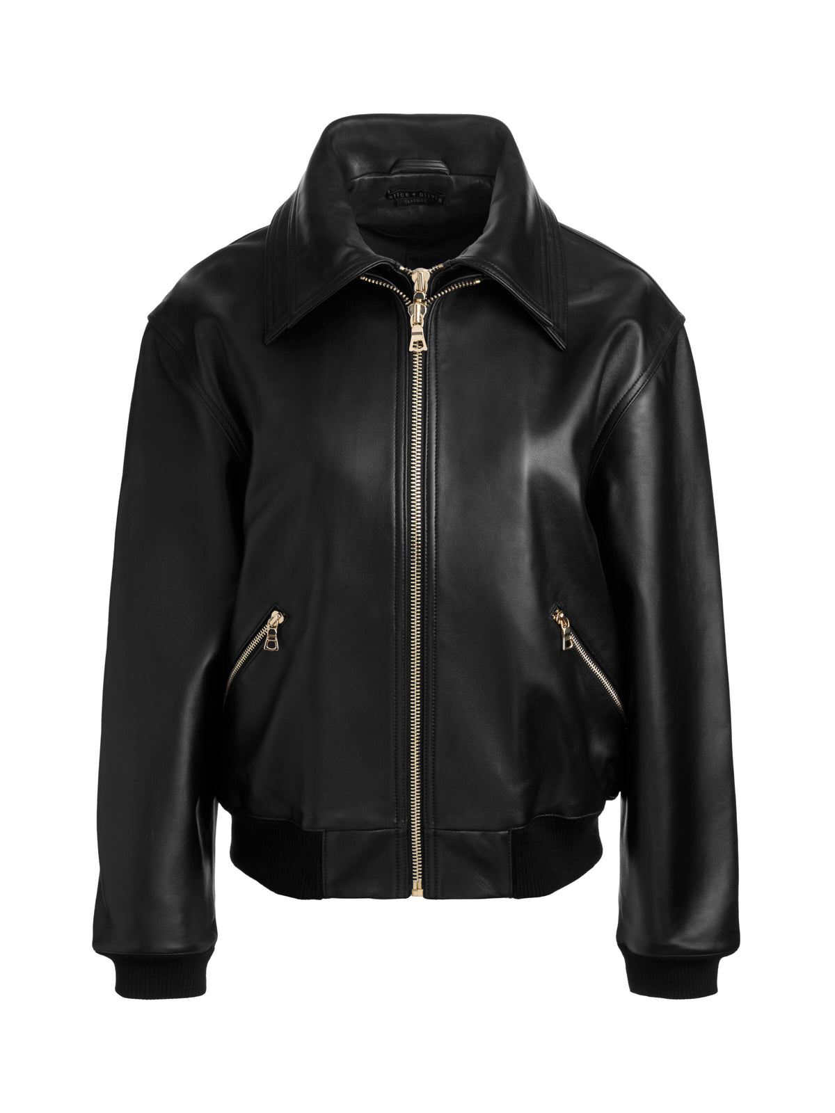 COLLINS DOUBLE LAYER LEATHER JACKET - BLACK