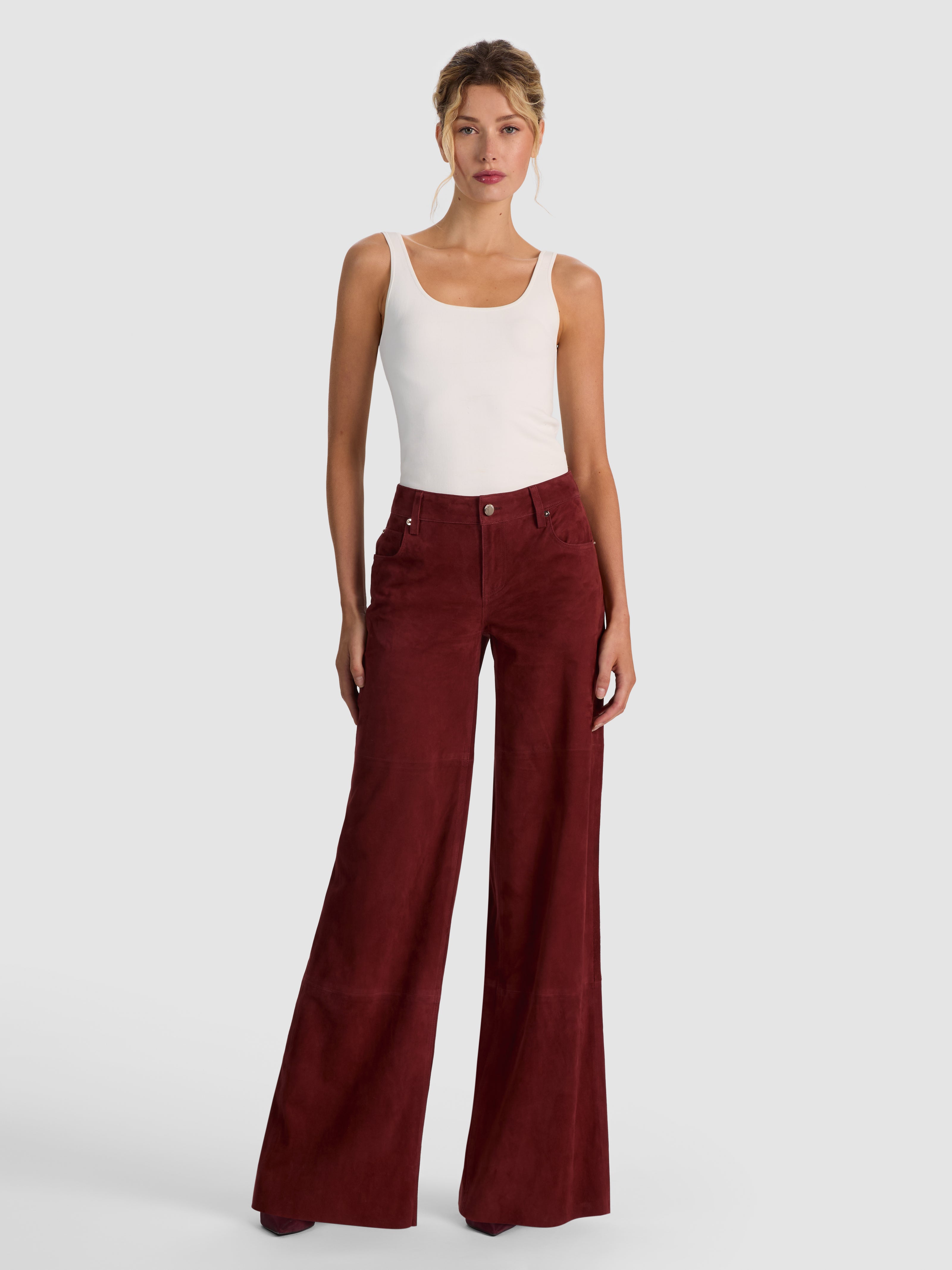 AMAZING SUEDE PANT-COGNAC-ALICE + OLIVIA