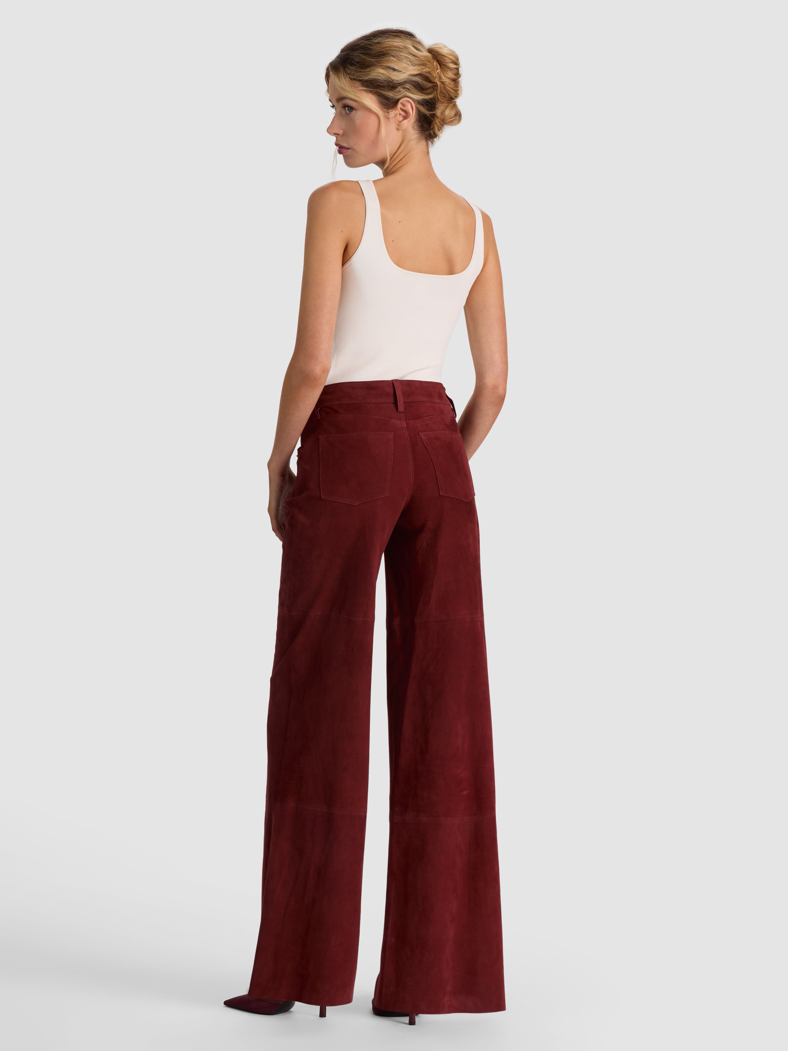 AMAZING SUEDE PANT-COGNAC-ALICE + OLIVIA